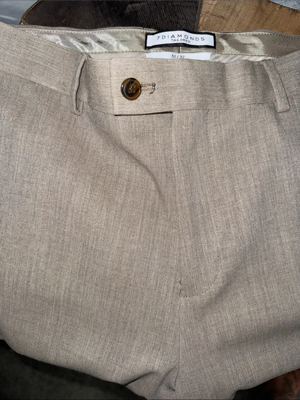 7 Diamonds Men’s Flat Front Dress pants in Khaki
